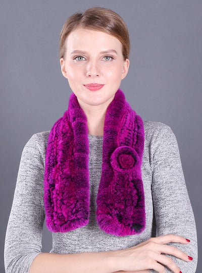 Women Warm Wool Rex Fur Scarf Neck Girl Winter