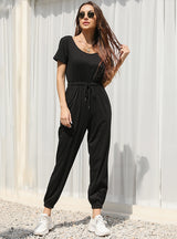 Tie-up Casual Trousers Jumpsuit