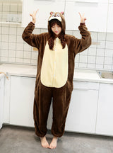 Flannel Cartoon Conjoined Animal Pajamas Chipmunk
