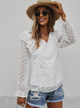 Solid Color V-neck T-shirt