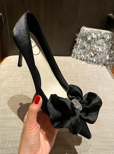 Bow Pointed Shallow Shoes