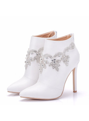 Weddings Pointy Rhinestones Flowers Boots
