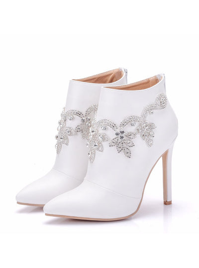 Weddings Pointy Rhinestones Flowers Boots