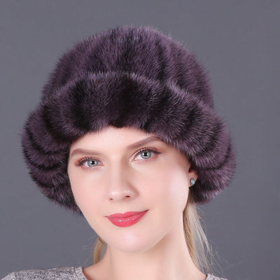 Mink Fur Ladies Keep Warm Hats