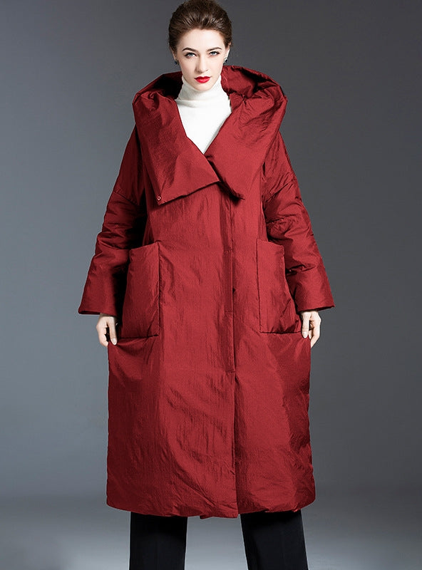 Women's Long White Duck Down Jacket