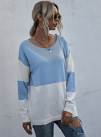 Turtleneck Stitching Contrast Sweater