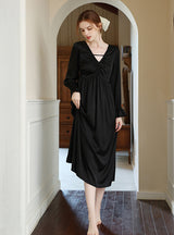 V deep Ice Silk Temptation Home Nightgown