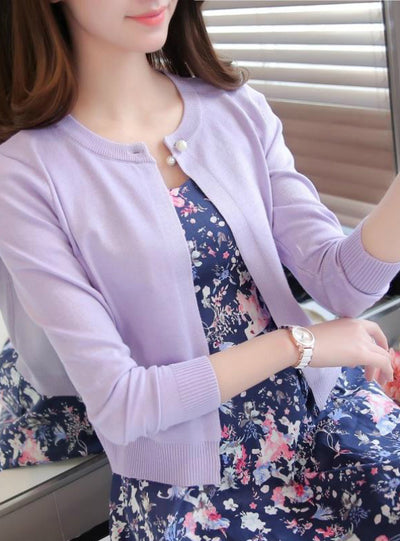 Spring Autumn Shawl Thin Coat Long Sleeved Sweater