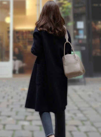 Cotton Padded Wool Blends Solid Oversized 