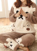 Long Sleeve Female Cartoon Bear Animal Pants Sleepwear