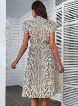 Leopard Print Pleated Dress