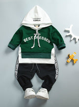 Cotton Kids Toddler Clothes Letter Hooded Suit