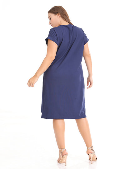 Knitted Loose Slim Knee Length Dress