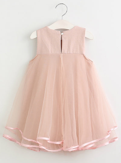 Princess Dress Sleeveless Appliques Floral Design 