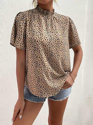 Leopard Print Short Sleeve Shirt