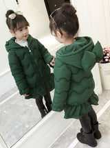 Girl's Cotton Down Bow Padded Jacket 