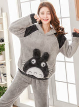Totoro Couple Pajama Sets Animal Warm Sleepwear 