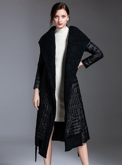 Thin Thin Slim Stitching Hooded Down Coat