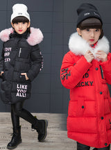 Girls Cotton-padded Outerwear & Coats Children Warm