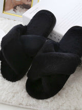 Women Home Slippers With Faux Fur 