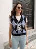Skull Jacquard Rhombus Sweater Vest