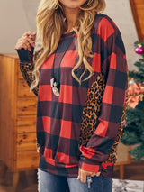 Women Loose-fitting Plaid Ttop