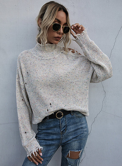 Loose Pullover Turtleneck Sweater