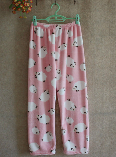 Litter Sheep Pyjamas Sets Thick Warm Coral Velvet Suit