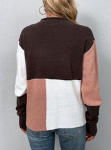 Color Matching Half Turtleneck Sweater
