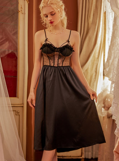 Sexy Backless Steel Rim Perspective Dress