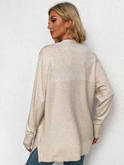 Loose Leisure Pocket Long Sleeve Cardigan Sweater