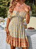 Off the Shoulder Bohemia Print Dress