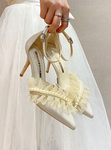 Pearl Lace Pearls High Heels