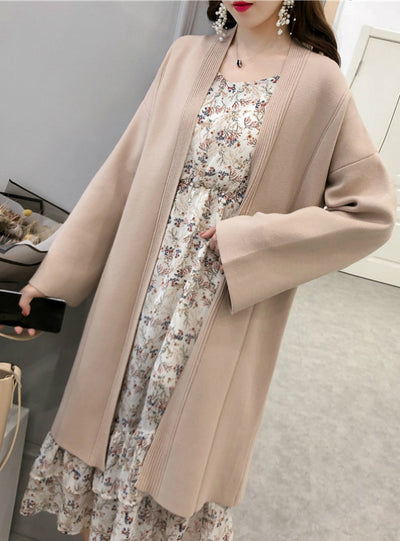 Long Knitted Cardigan Pullout Sweater Loose