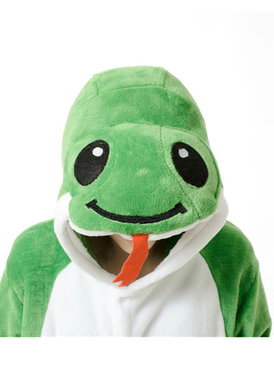 Cartoon Conjoined Nightgown Green Snake Animal