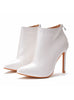 Women White High Heels Boots