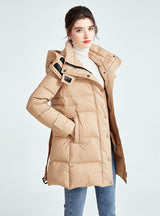 Hooded Slim White Duck Down Coat