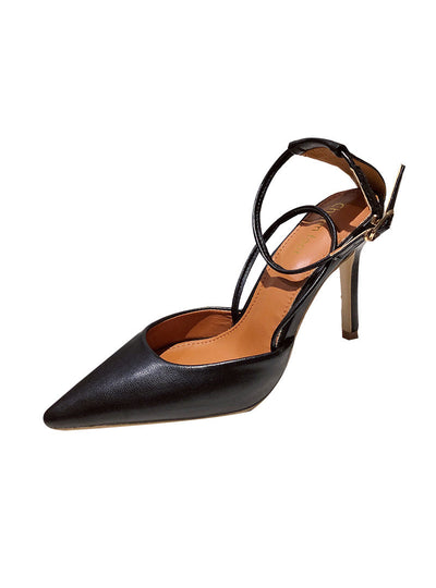 High-heeled Buckle Thin Heel Cross Strap Shoes