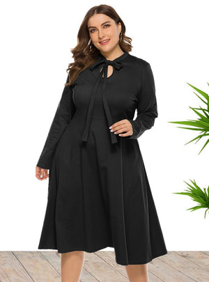 Round Neck Knit Big Swing Dress