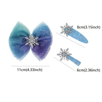 Christmas Snowflake Hair Accessories Crystal Hair Clips