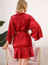 Ice Silk Lace Mosaic Bathrobe
