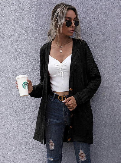 Long Sleeve Cardigan Button Sweater Coat