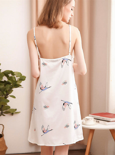 Satin Silk-like Lace Print Housewear