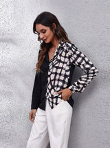 Plaid Bubble Sleeve Long Sleeve Shirt