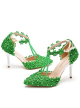 Beaded Sandal Lace Flower Sandal