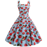 Strawberry Print Straps Dress