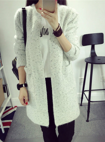 Women Long Sleeve Knitted Cardigan Female Tricot 