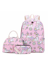 Unicorn Printed Nylon Schoolbag Backpack