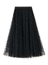 Butterfly Mesh Medium Long Skirt