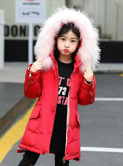 Children Down Coat Outerwear Overcoat Parkas Hooded